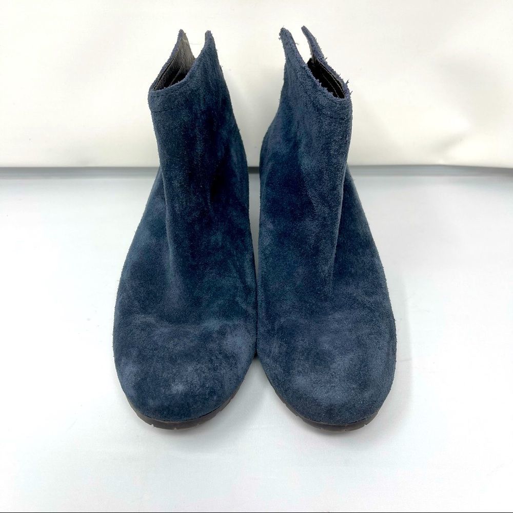 Kenneth Cole Reaction Womens Pil Age Ankle Booties Navy Blue Leather Zip 6.5 M - Picture 2 of 7